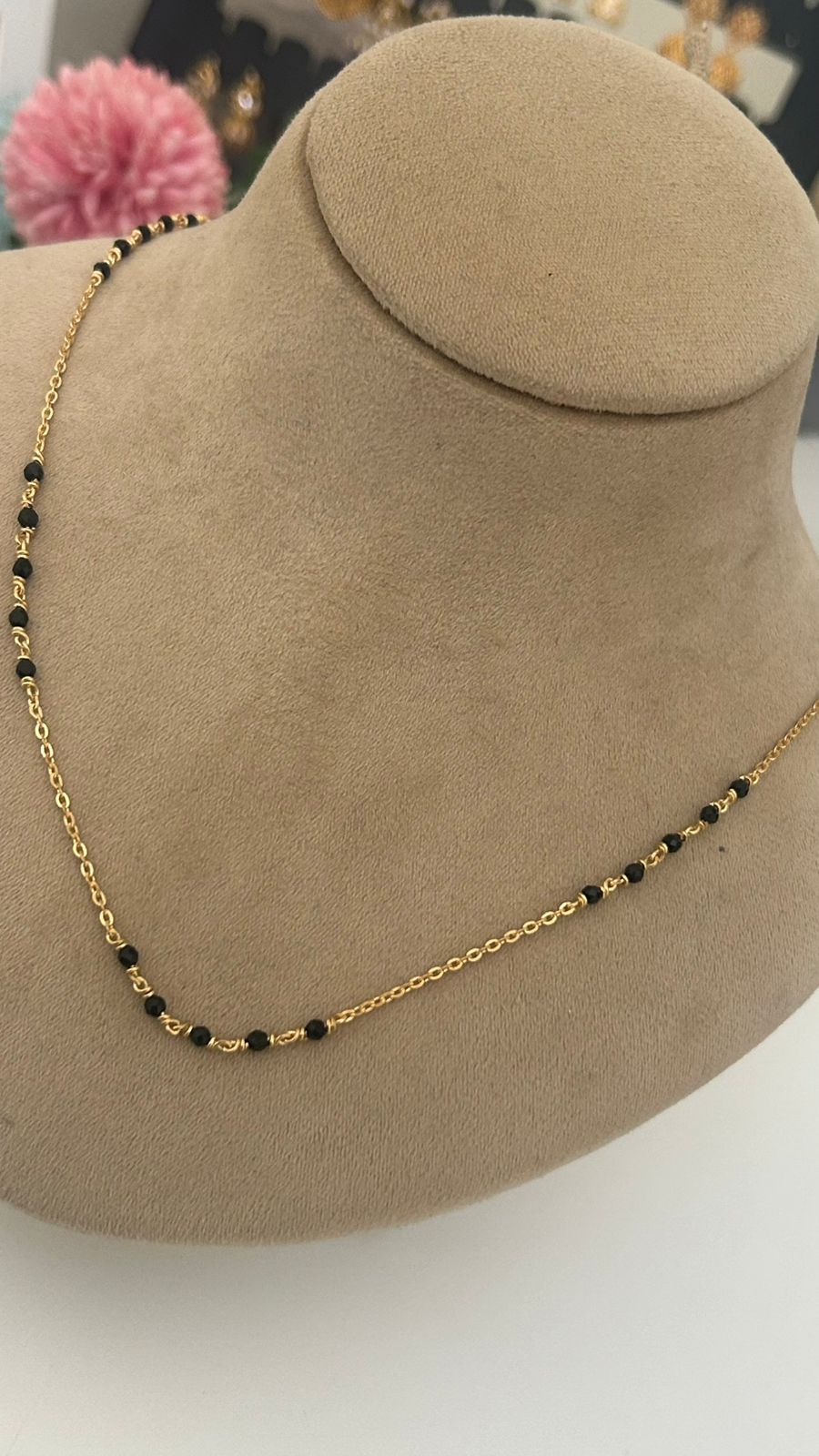 Panchaloam  Black Bead Chain without polish – Traditional Mangalsutra Style Daily Wear Necklace