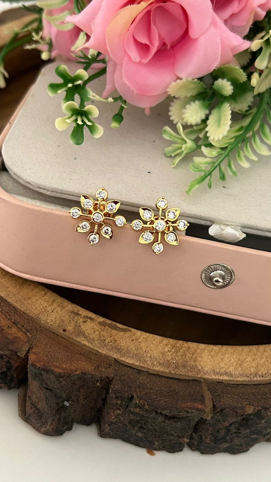 Panchaloham Floral Studs with polish
