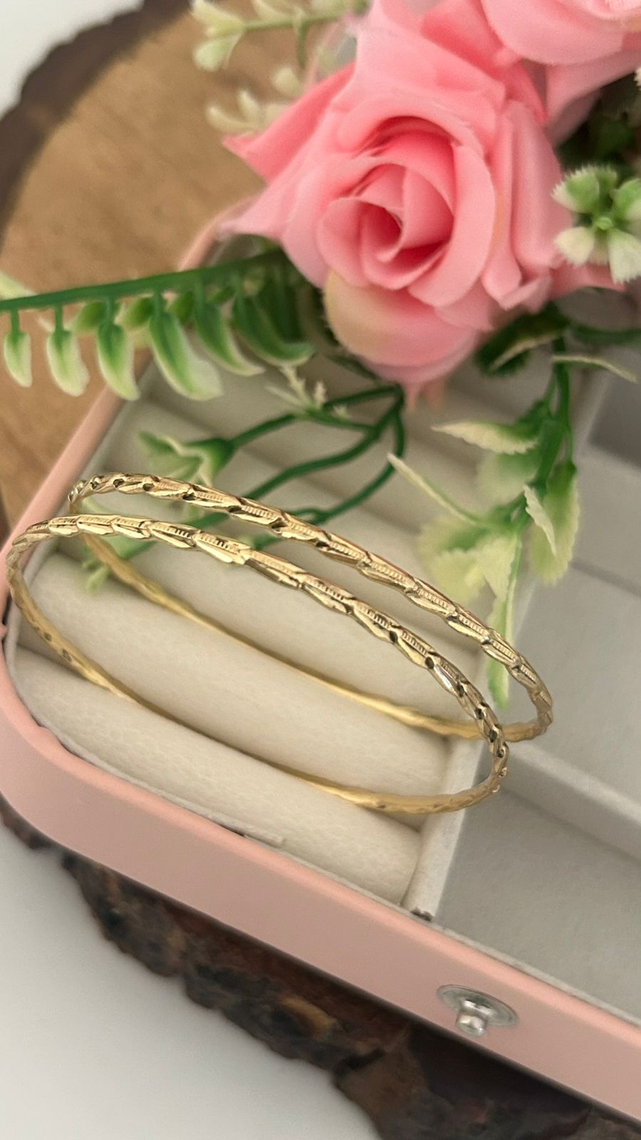 Lightweight Panchaloham Bangles for Daily Use – Gold Look Designer Pair of 2