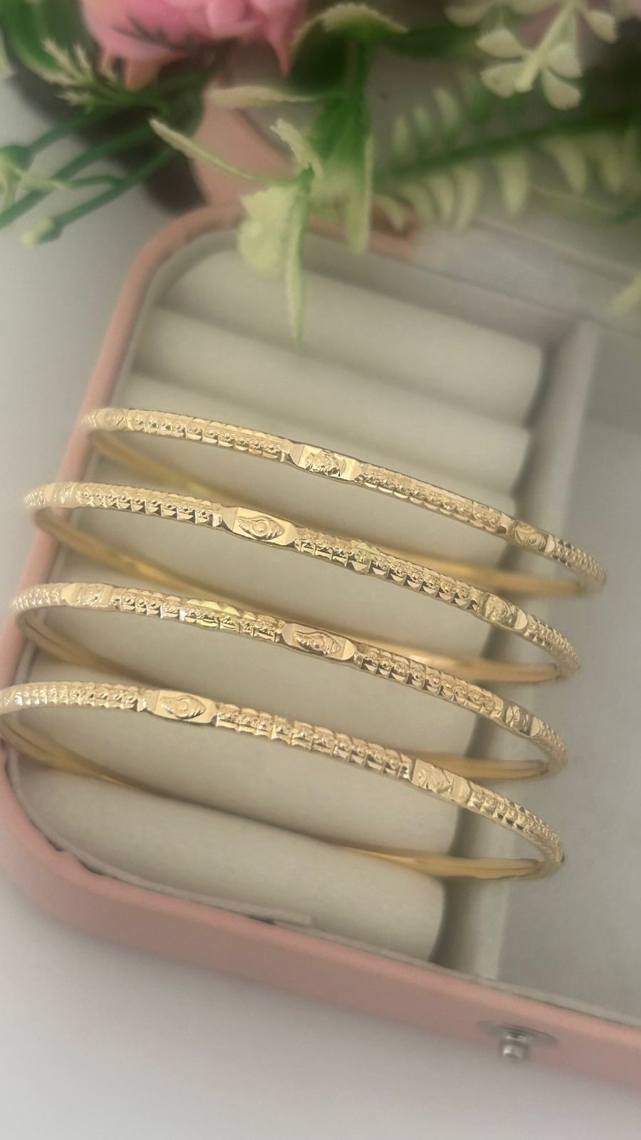 Pure Panchaloha Unpolished Bangles – Set of 4 Antique South Indian Style