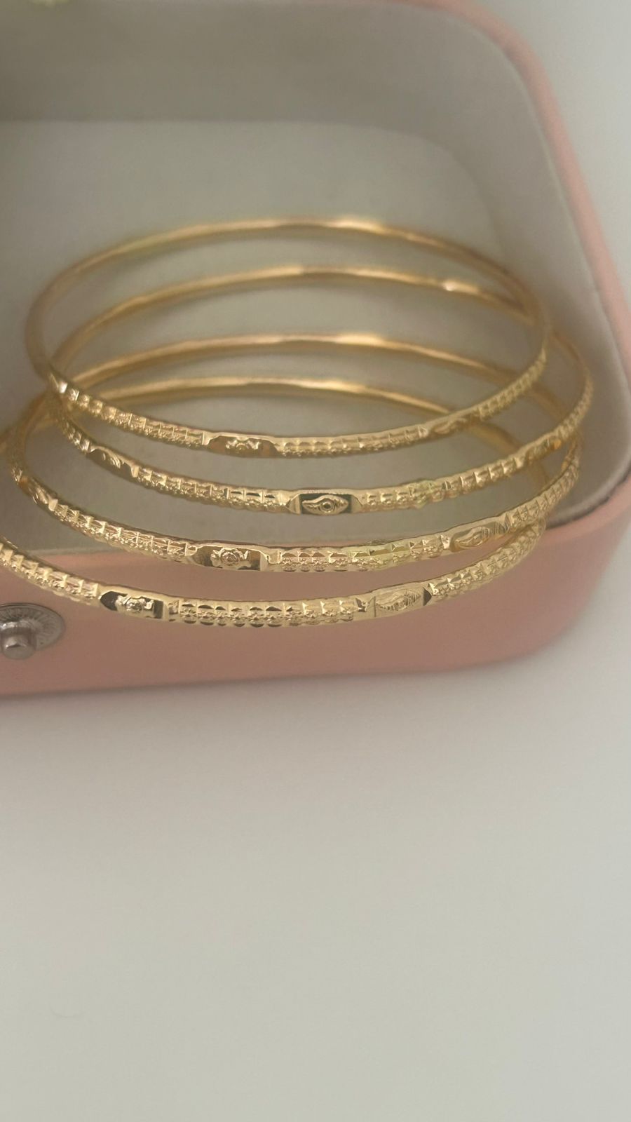 Pure Panchaloha Unpolished Bangles – Set of 4 Antique South Indian Style