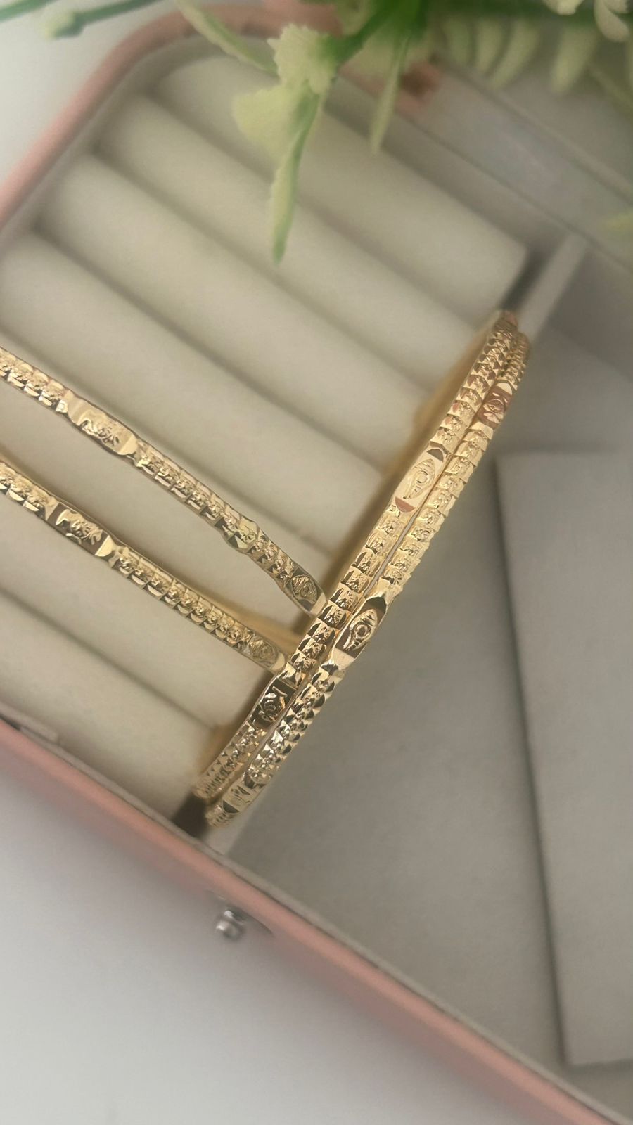 Pure Panchaloha Unpolished Bangles – Set of 4 Antique South Indian Style