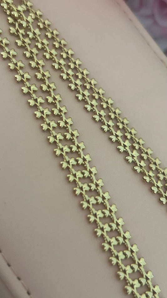 “Unpolished Panchaloham Butterfly Link Chain 24 Inches | Traditional South Indian Temple Jewellery”