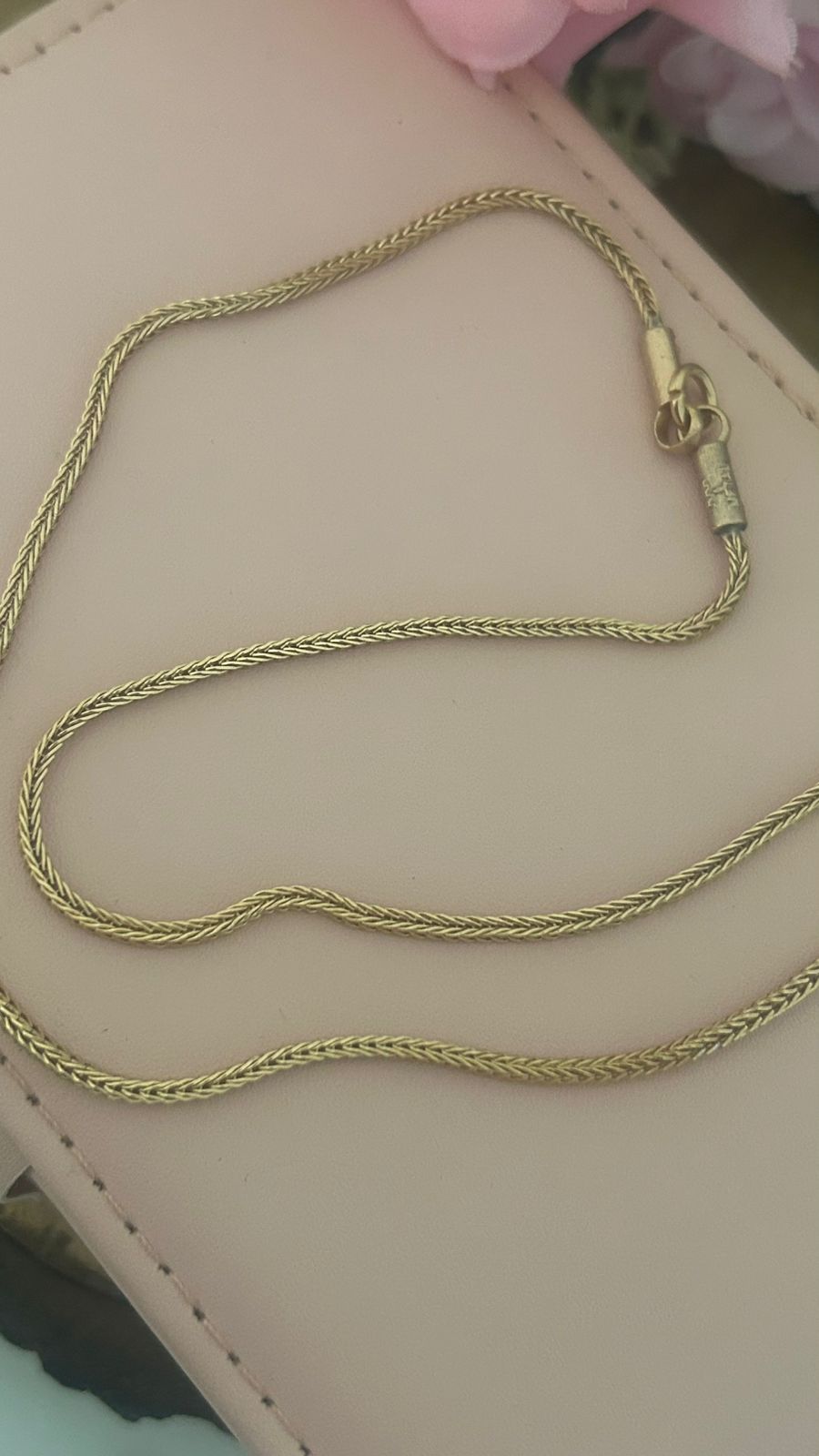 “Unpolished Panchaloham Rope Chain 18 Inches | Traditional Temple Jewellery for Men & Women”