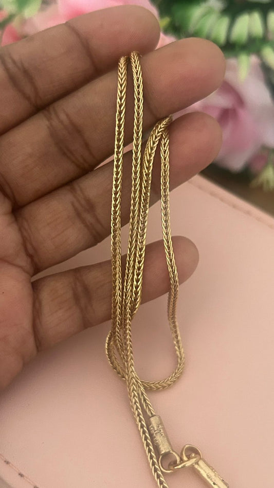 “Unpolished Panchaloham Rope Chain 18 Inches | Traditional Temple Jewellery for Men & Women”