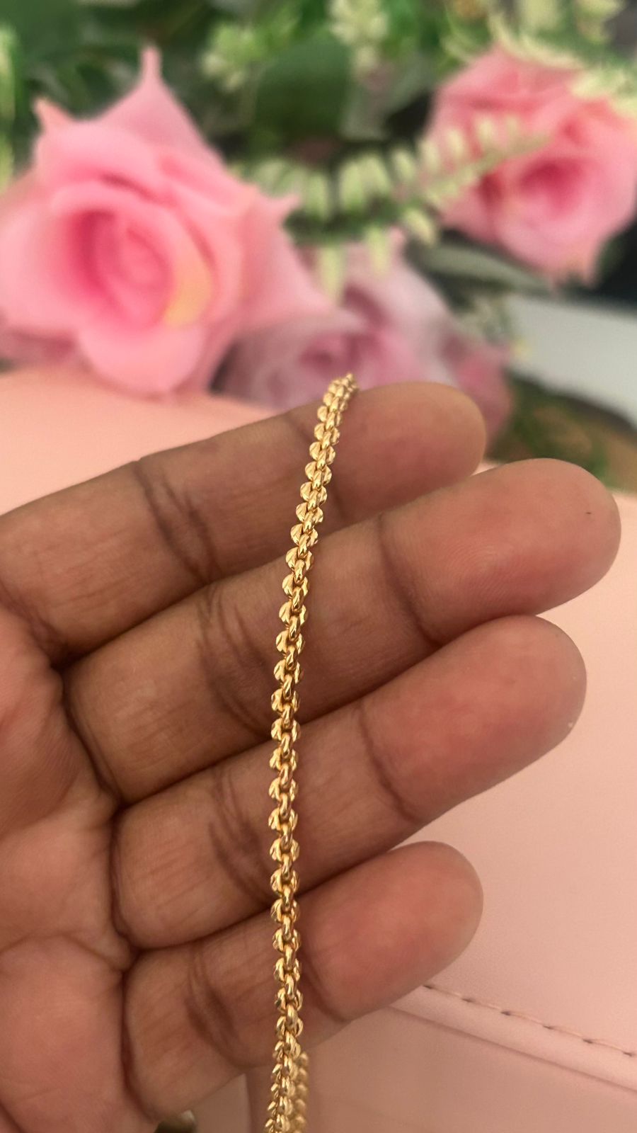 “Unpolished Panchaloham Round Link Chain 18 Inches | Traditional Temple Jewellery for Men & Women”