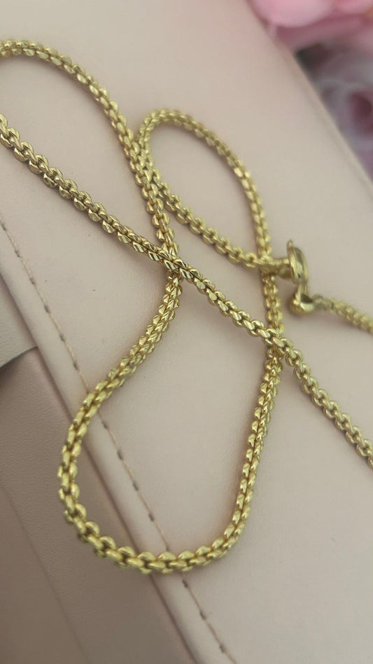 “Unpolished Panchaloham Round Link Chain 18 Inches | Traditional Temple Jewellery for Men & Women”