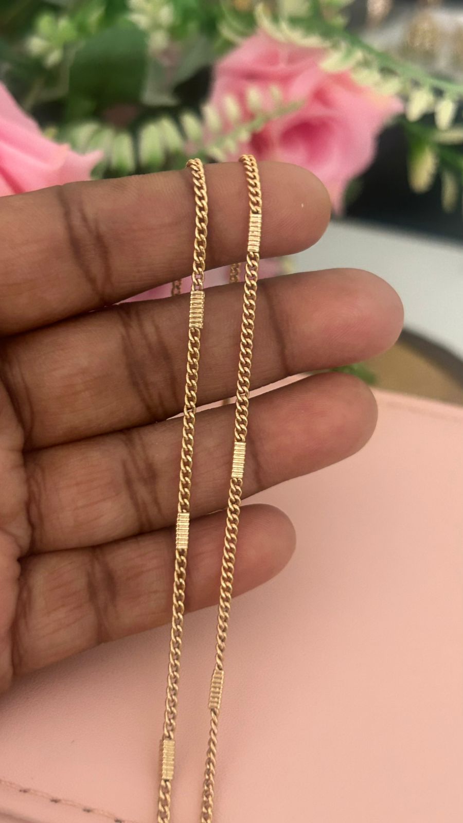 “Unpolished Panchaloham Box Link Chain 18 Inches | Traditional Temple Jewellery for Men & Women”