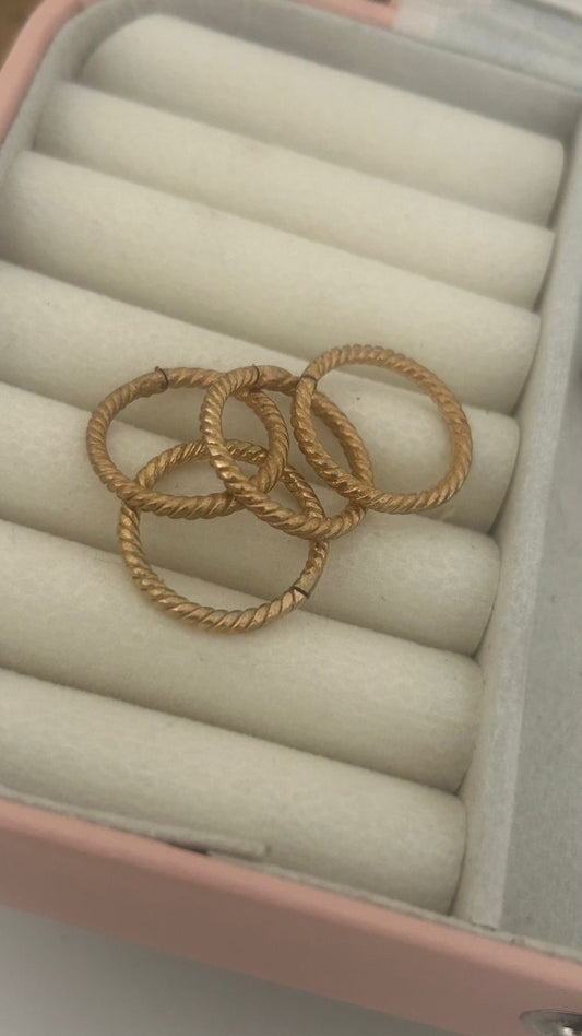 “Unpolished Panchaloham Toe Rings twisted rope pattern Pack of 4| Traditional Temple Jewellery”