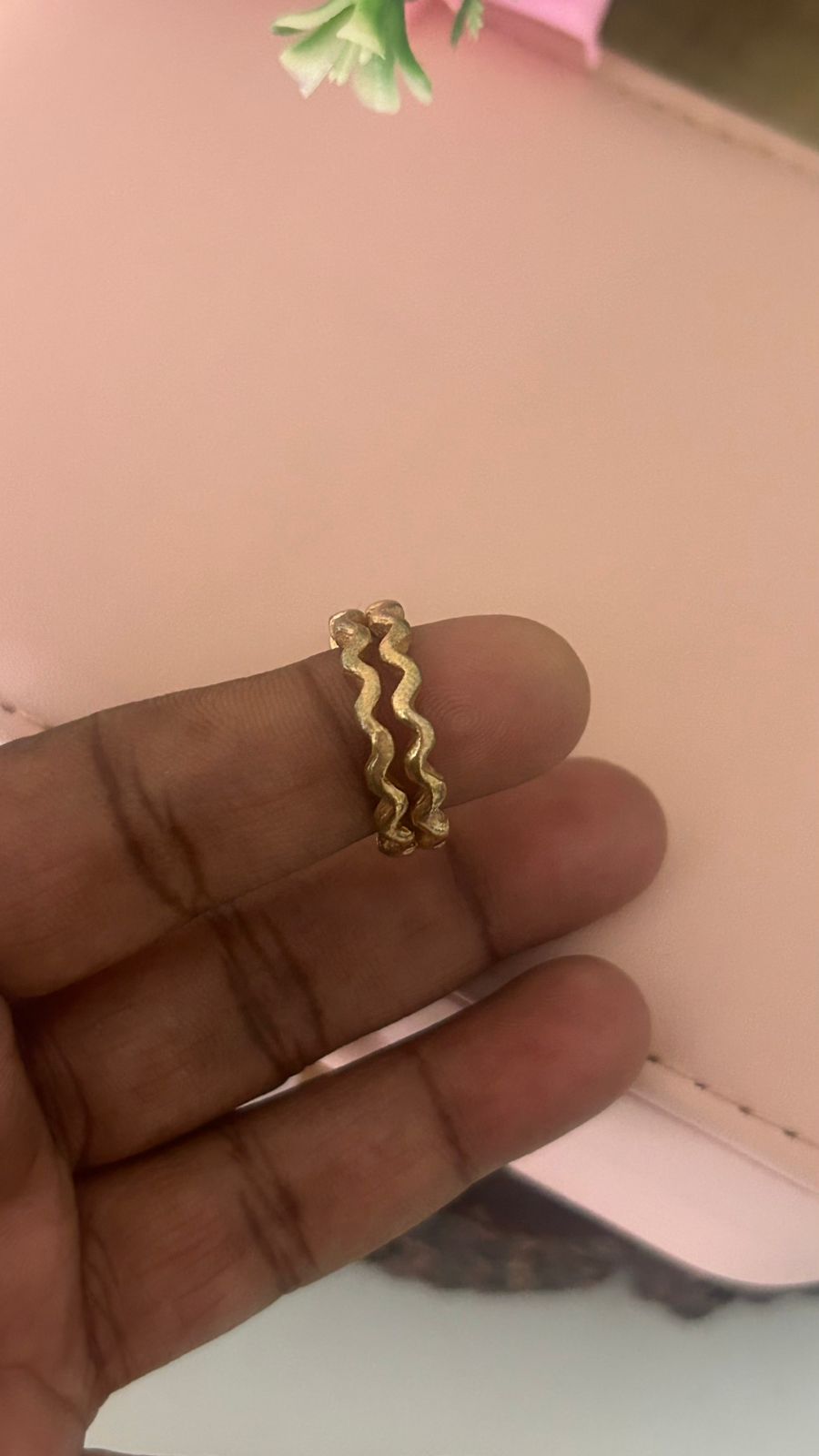 “Unpolished Panchaloham Wavy Design Toe Rings Pack of 2 | Traditional Antique Finish Temple Jewellery”