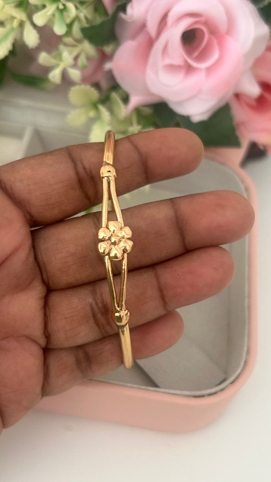–Floral Charm Unpolished Kada for Women”