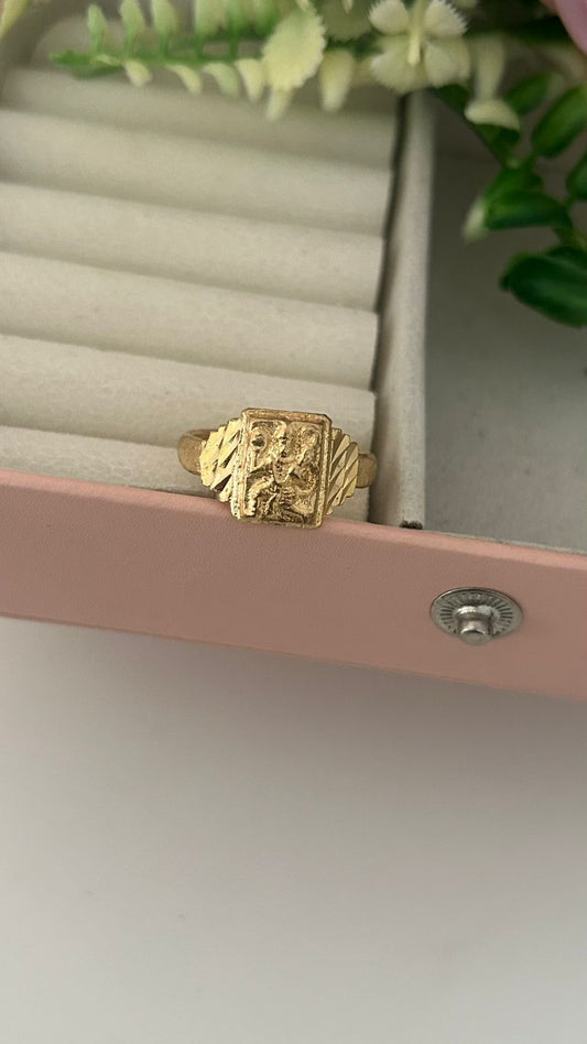 Handcrafted Panchaloham Lord Hanuman Embossed Ring