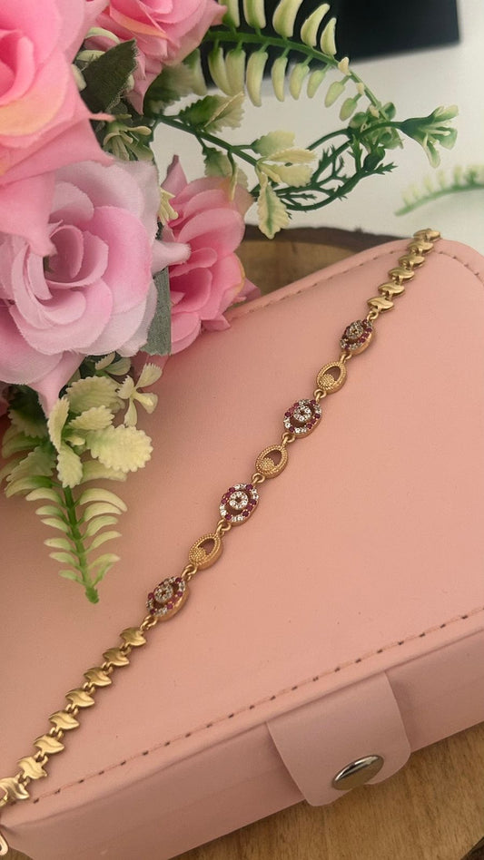 Handcrafted Panchaloha unpolished Ruby White Fancy Bracelet