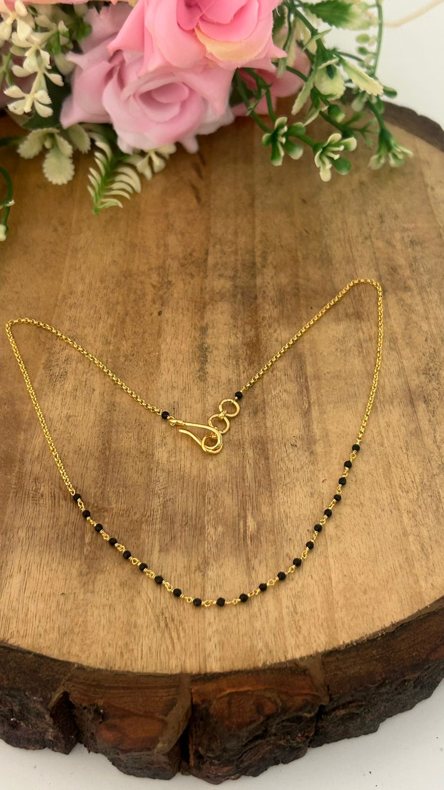 Modern Black Beads Chain for Women – Sleek Daily Wear Jewelleryll 16 inch’s only