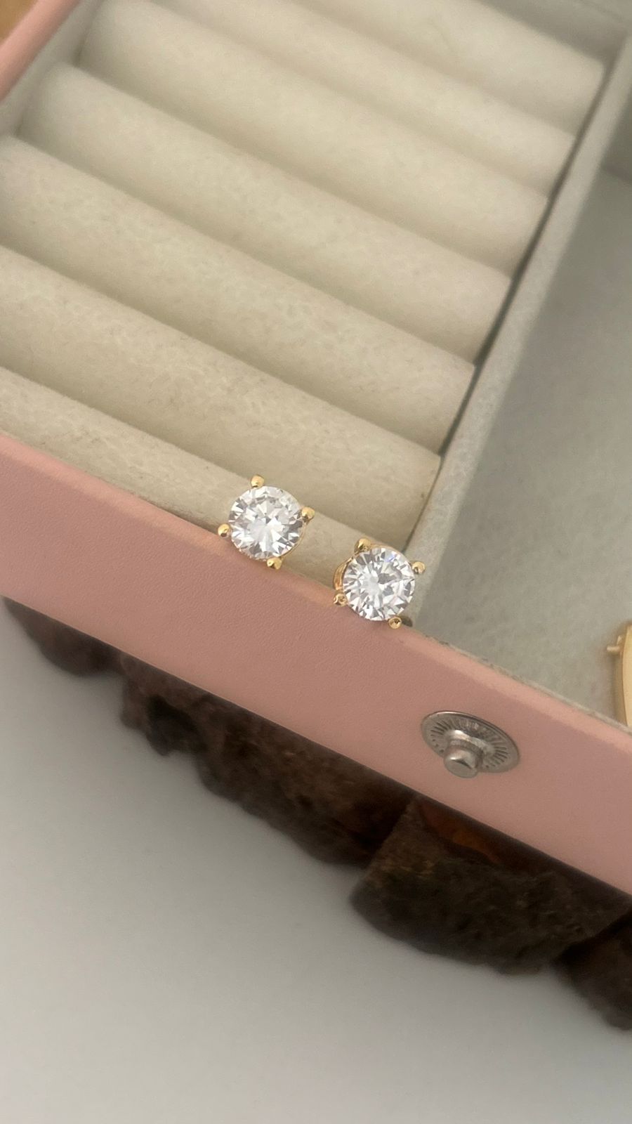 Classic Round Stone Polished Panchaloham Stud Earrings – Daily Wear | Divine Finish