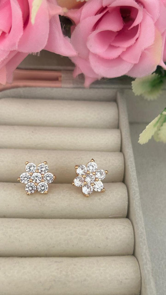 Floral Spark Panchaloham Stud Earrings with polished