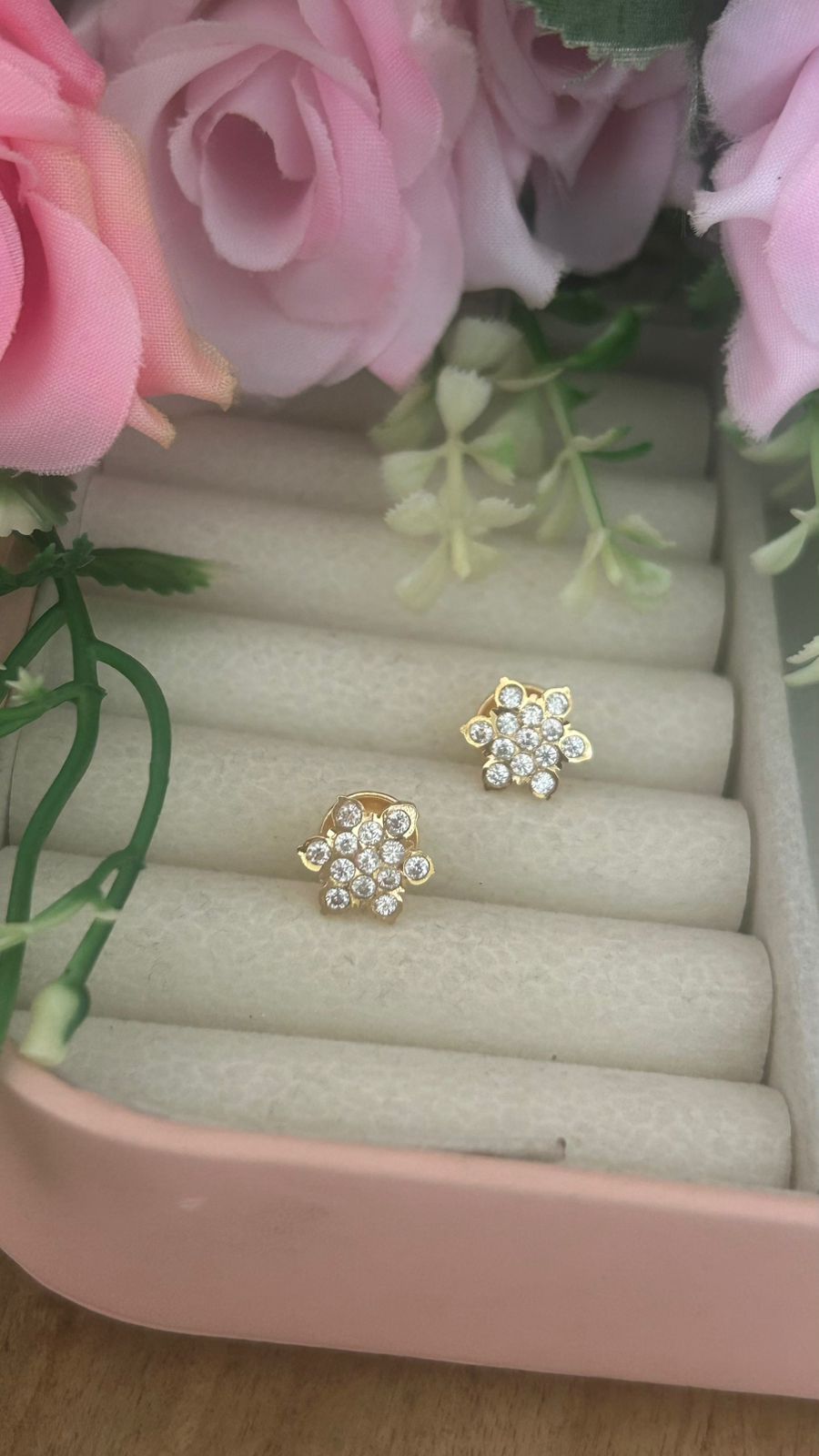 Floral Panchaloham Stud Earrings for Women