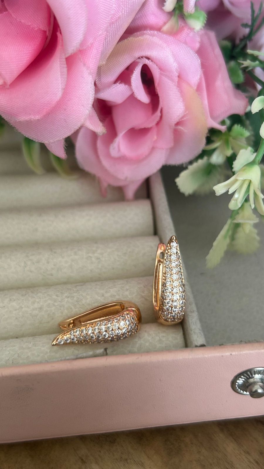 CZ full stone Bali earrings