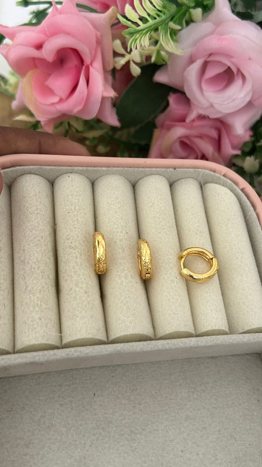 Micro Gold Plated DIY Cut Bali Earrings – Lightweight Daily Wear Hoops (medium size