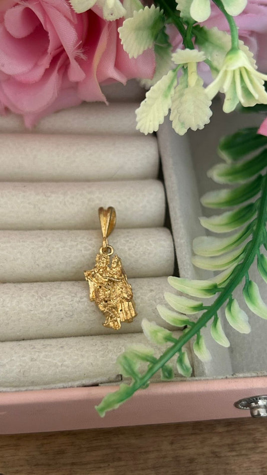 Divine Radha Krishna Panchaloham Pendant for Peace & Devotion