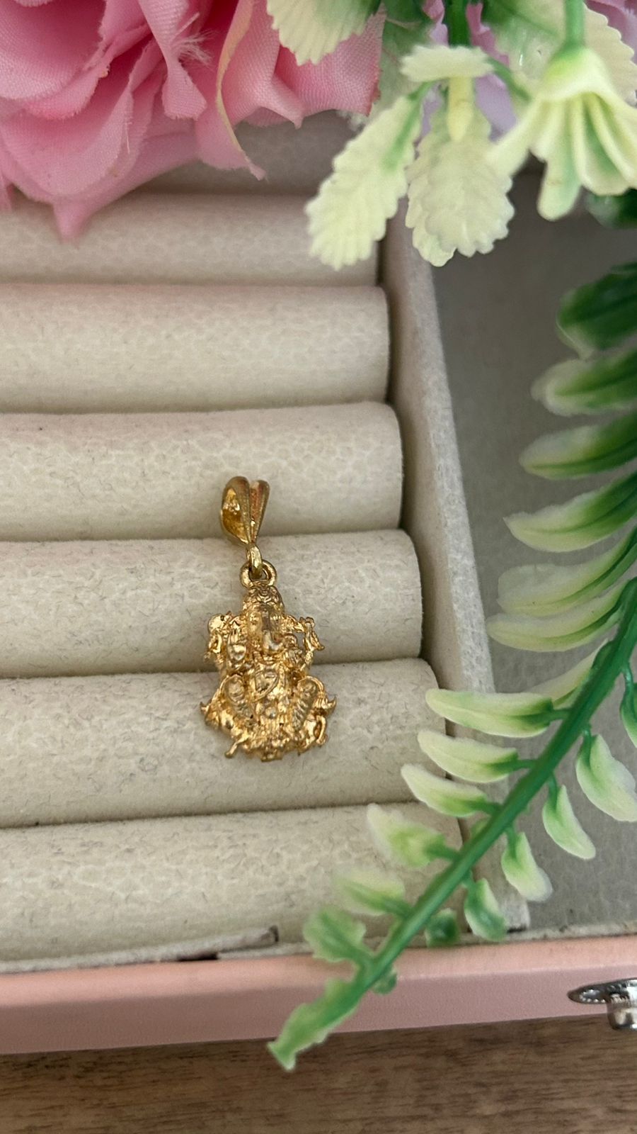 Panchaloham Lord Ganesha Pendant – Antique Gold Finish Divine Jewelry