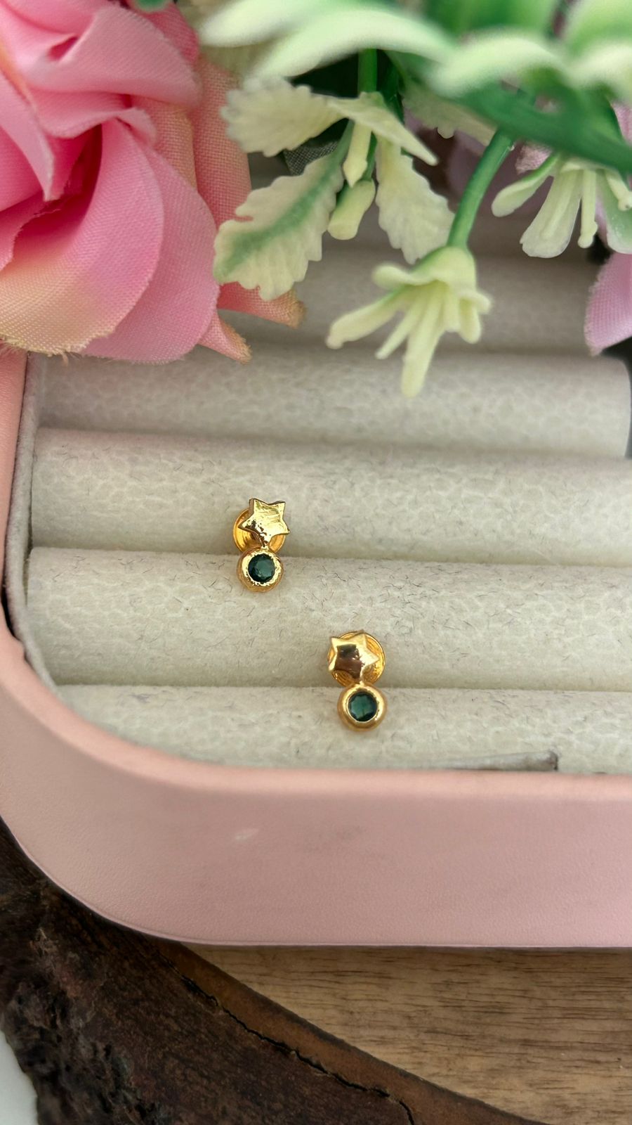 Panchaloham Star Stud Earrings with Drop small size