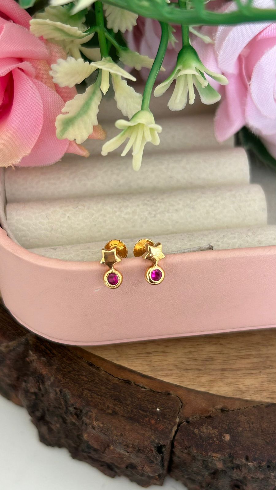 Panchaloham Star Stud Earrings with Drop small size