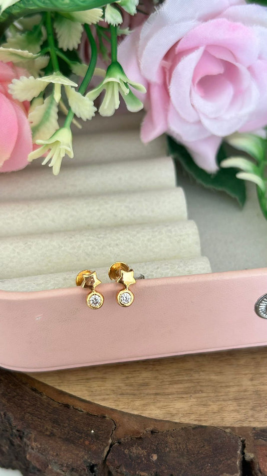 Panchaloham Star Stud Earrings with Drop small size