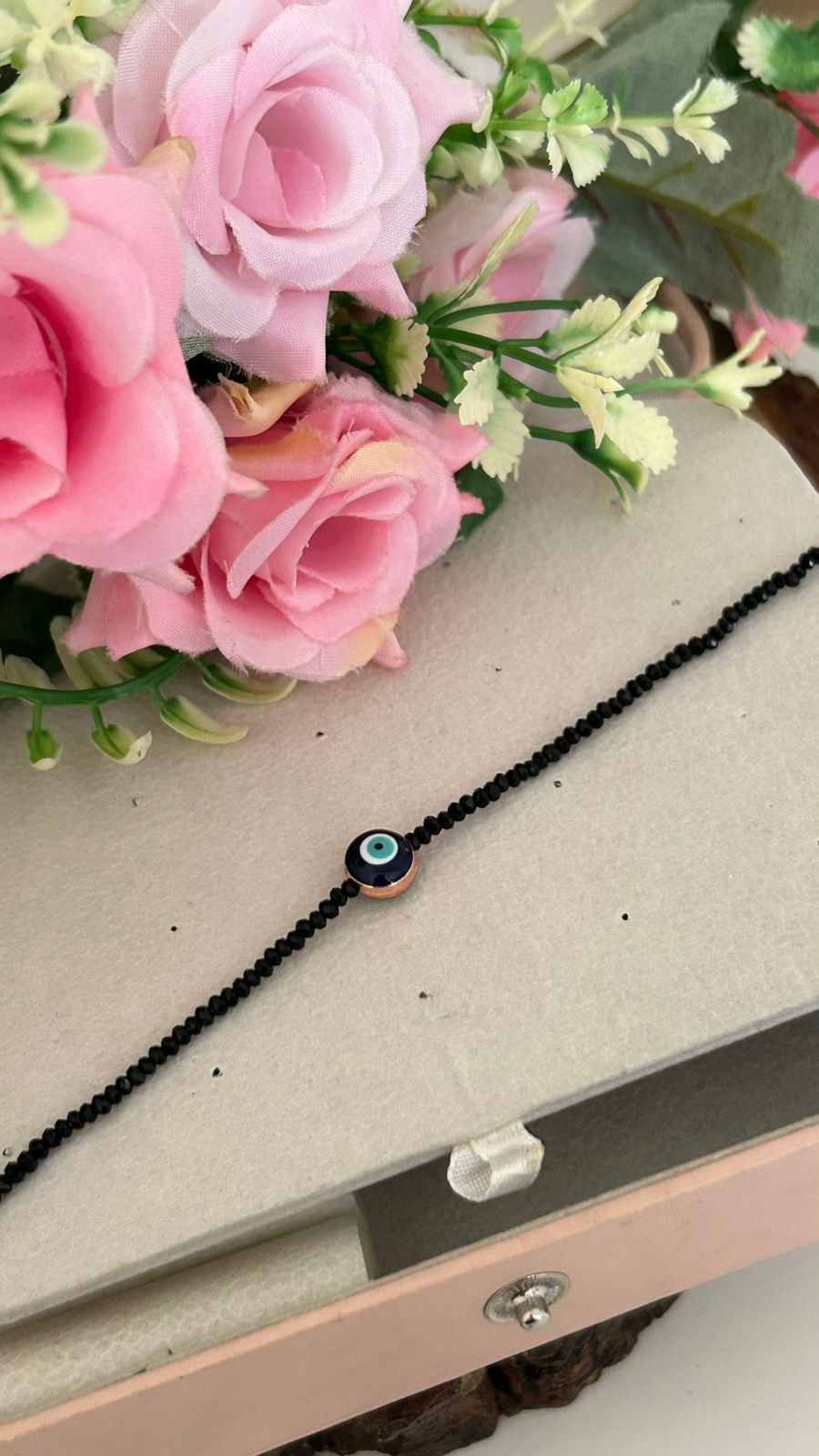 Single Evil Eye Black Bead Anklet – Nazar Protection Anklet
