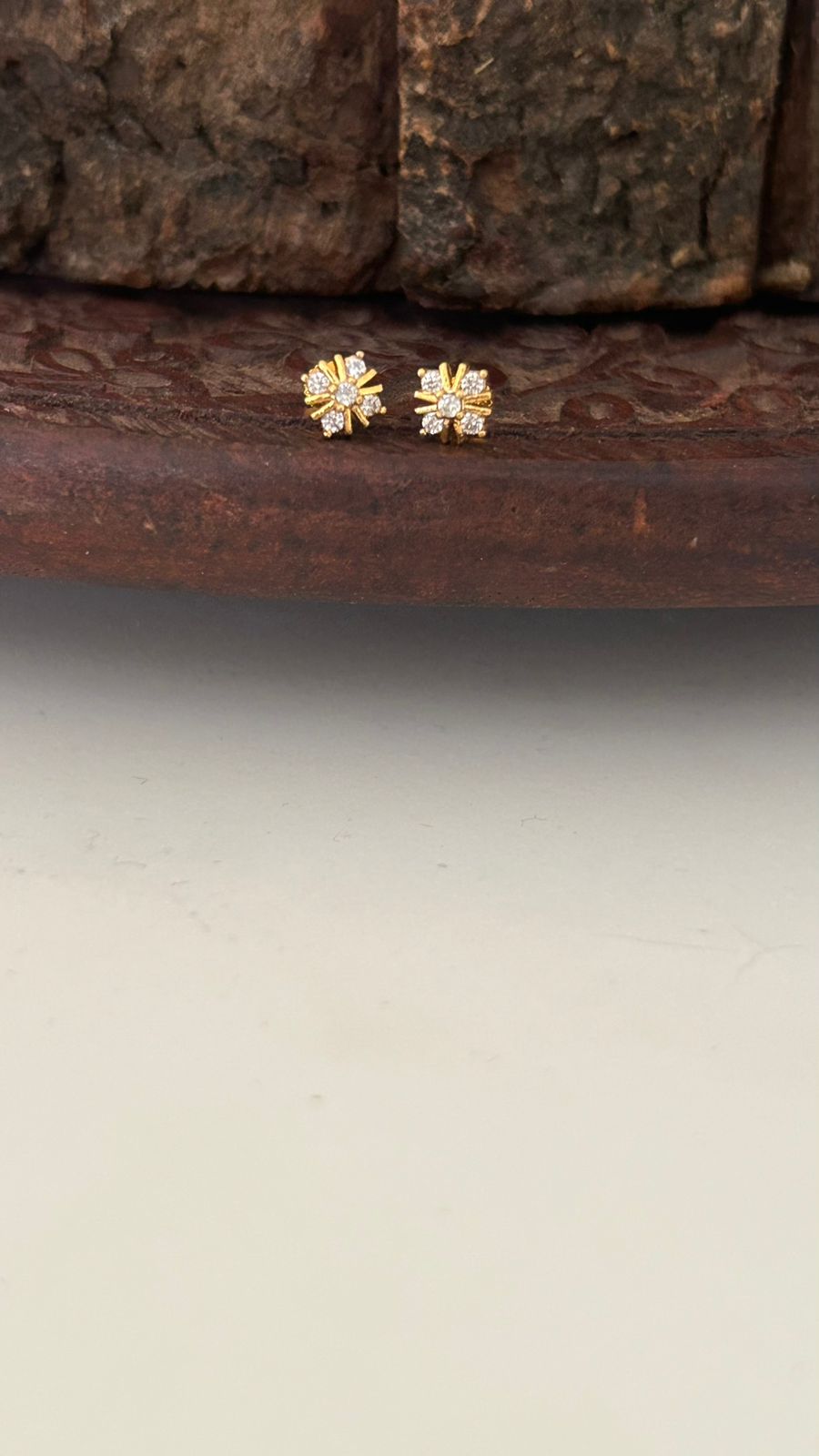 Tiny Flower Stud Earrings – Minimal Nose Pin Size Gold Plated Studs