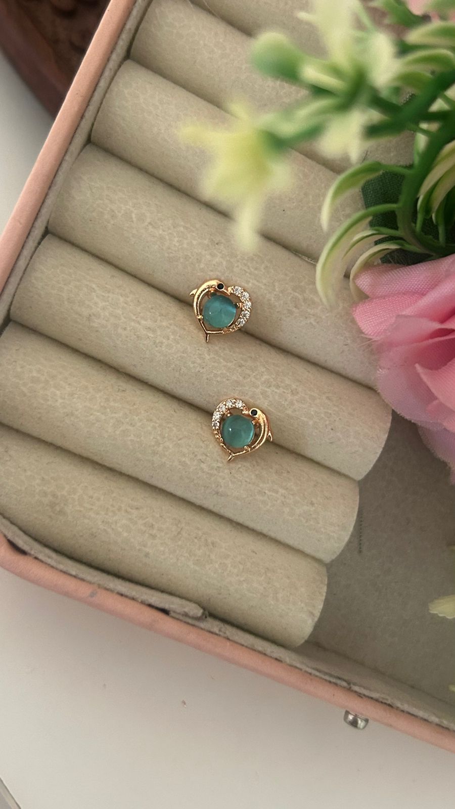 Dolphin Style CZ Crystal Earrings – Elegant Stone Fashion Studs