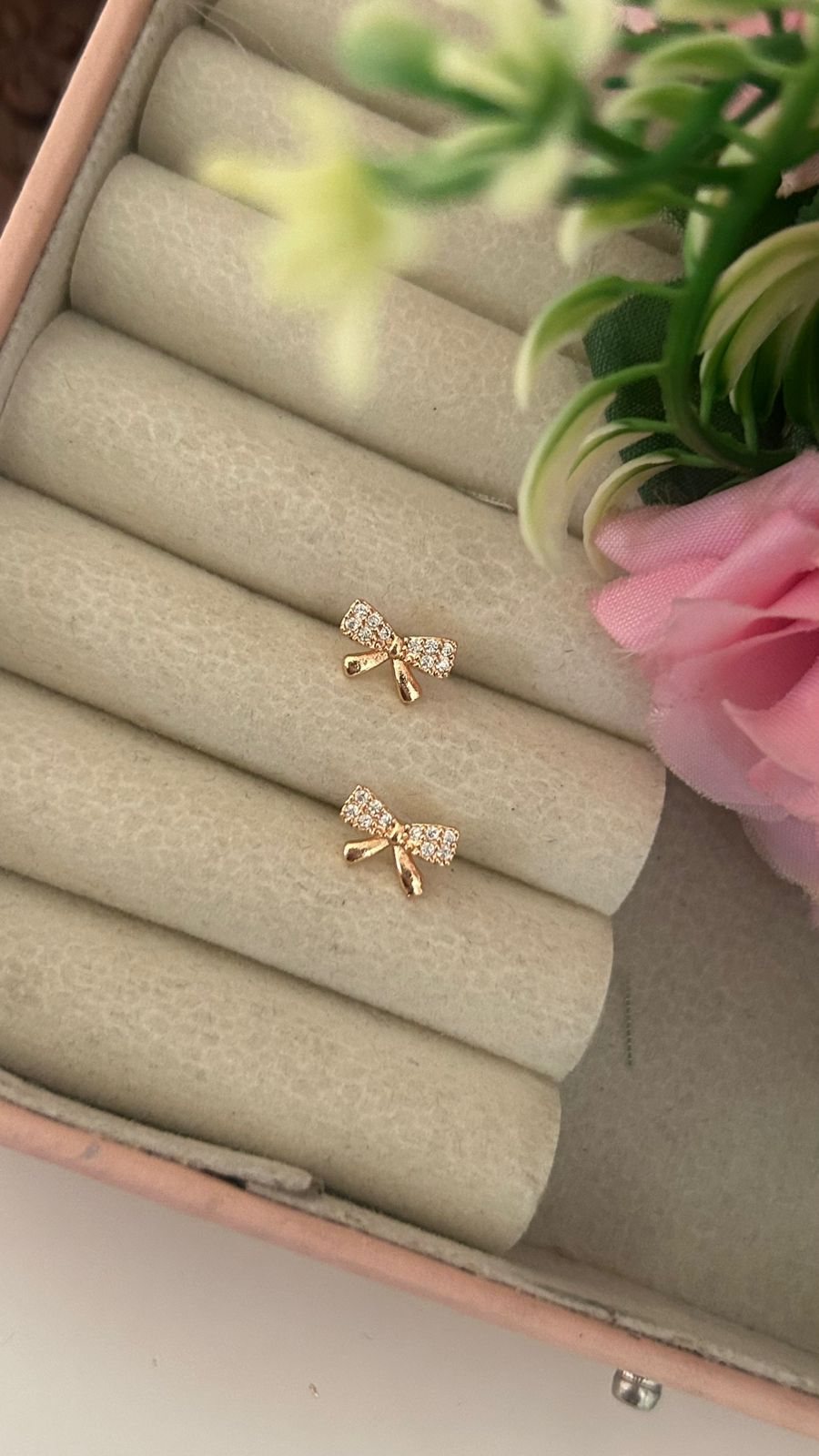 Sparkling Bow Knot CZ Earrings – Gold Plated Daily Wear Jewellery