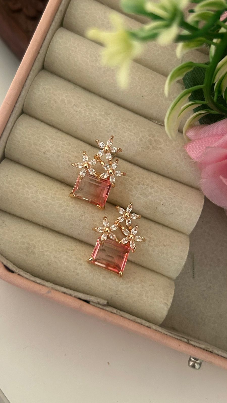 Luxury Floral CZ Drop Earrings – Crystal Fashion Jewellery