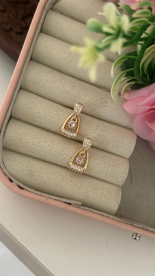 Minimal Crystal Drop Studs – Small Elegant Daily Wear Earrings
