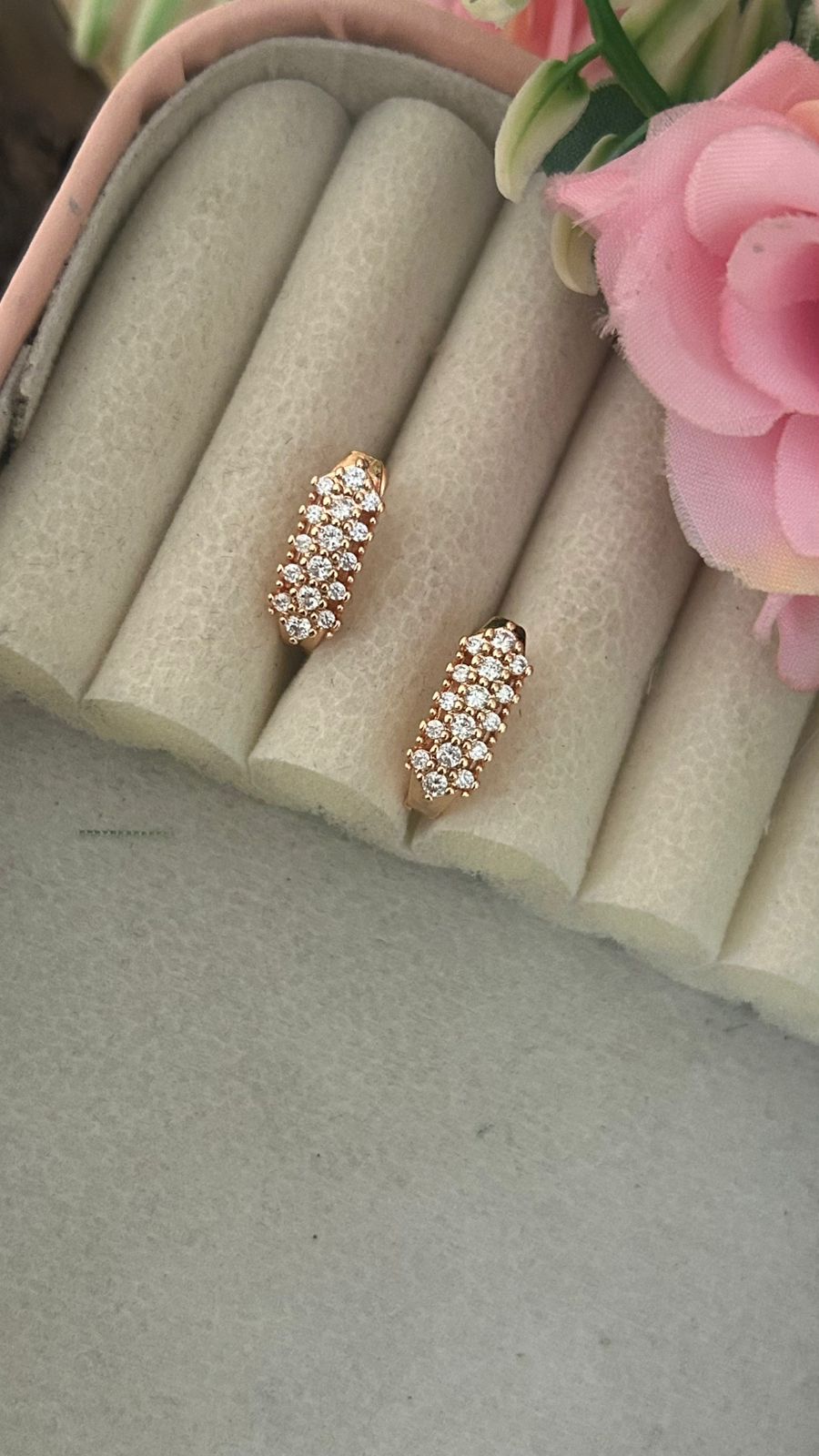 Sparkling Cubic Zirconia Bali Earrings – Gold Plated Designer Hoops-pave CZ bali earrings