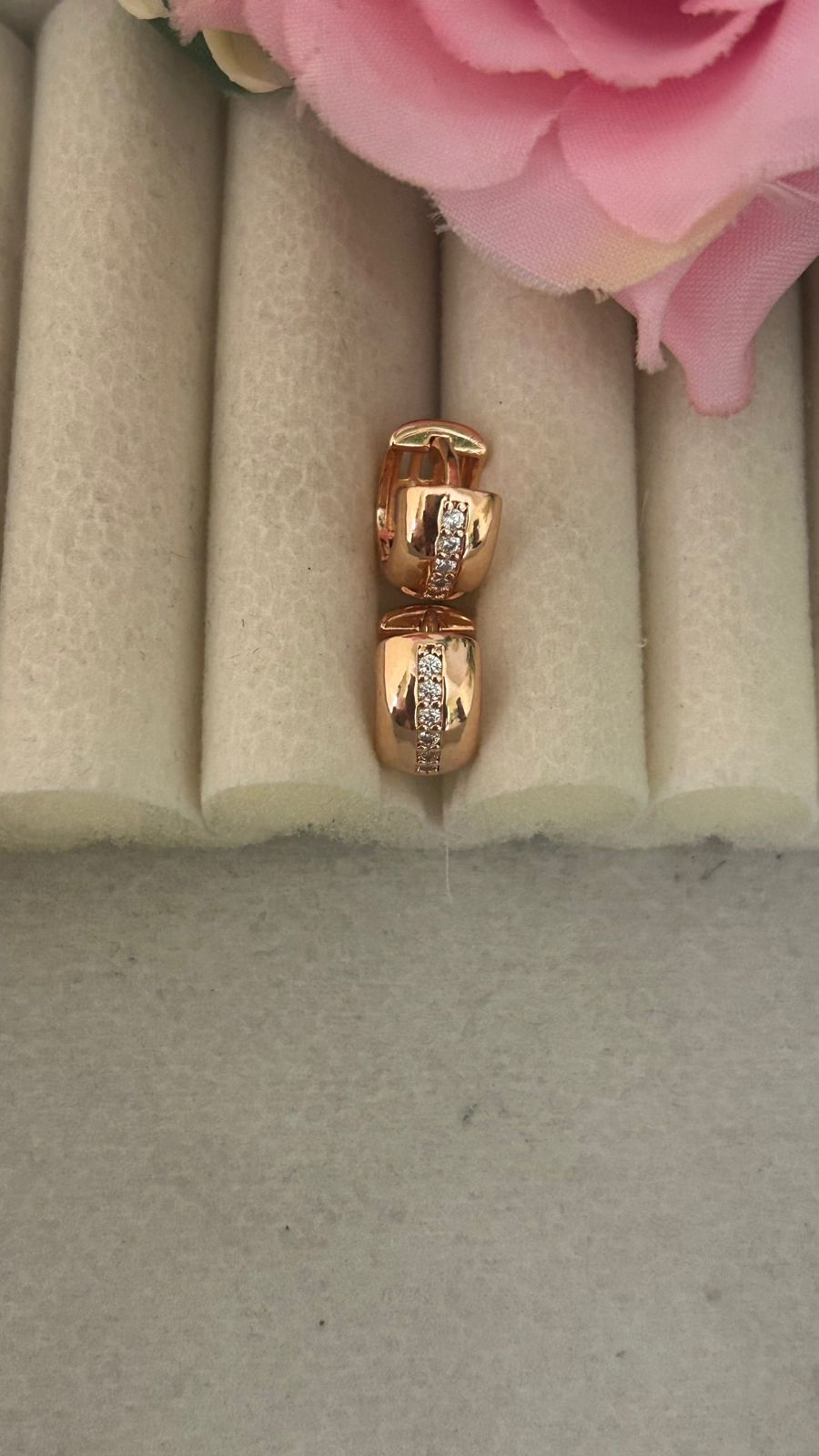 Classic Cubic Zirconia Huggie Earrings – Elegant Gold Plated Hoops