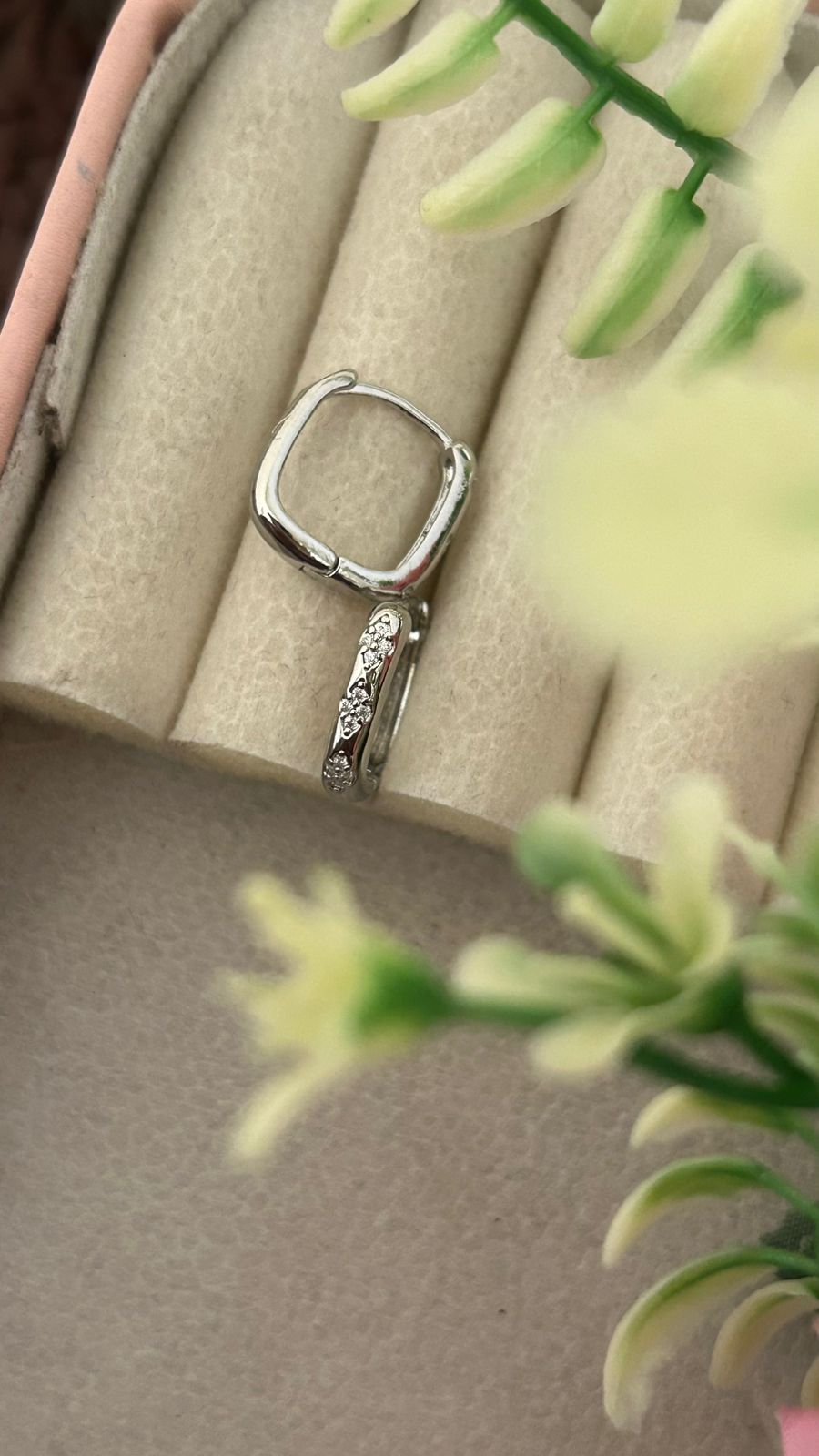 Elegant Slim Link Dangle Earrings with CZ Stones