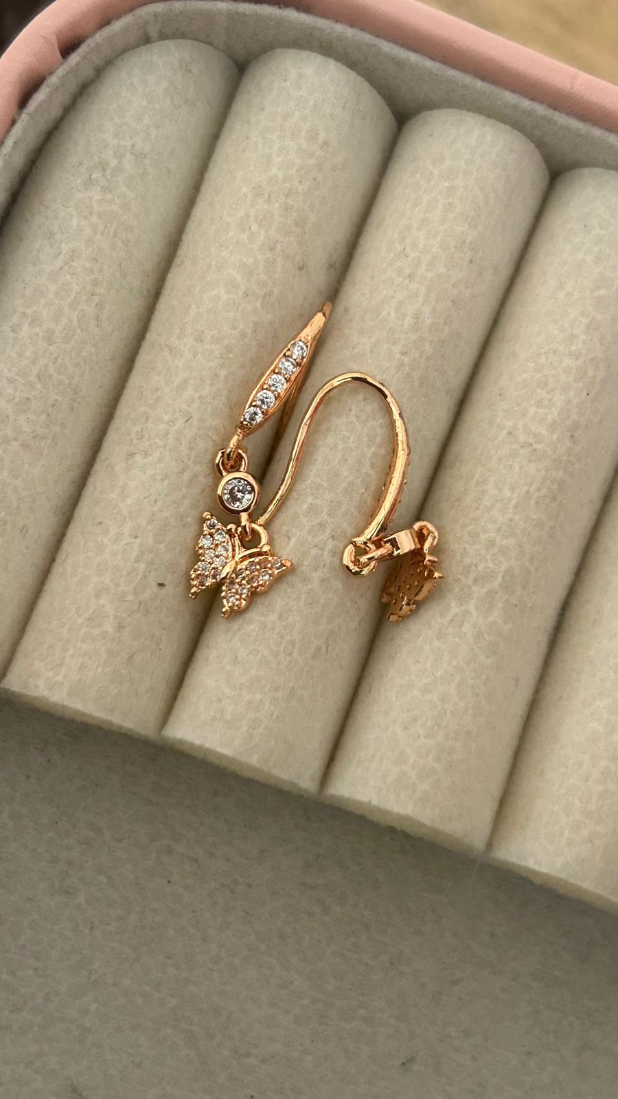 Delicate Butterfly Crystal Dangle Earrings for Women