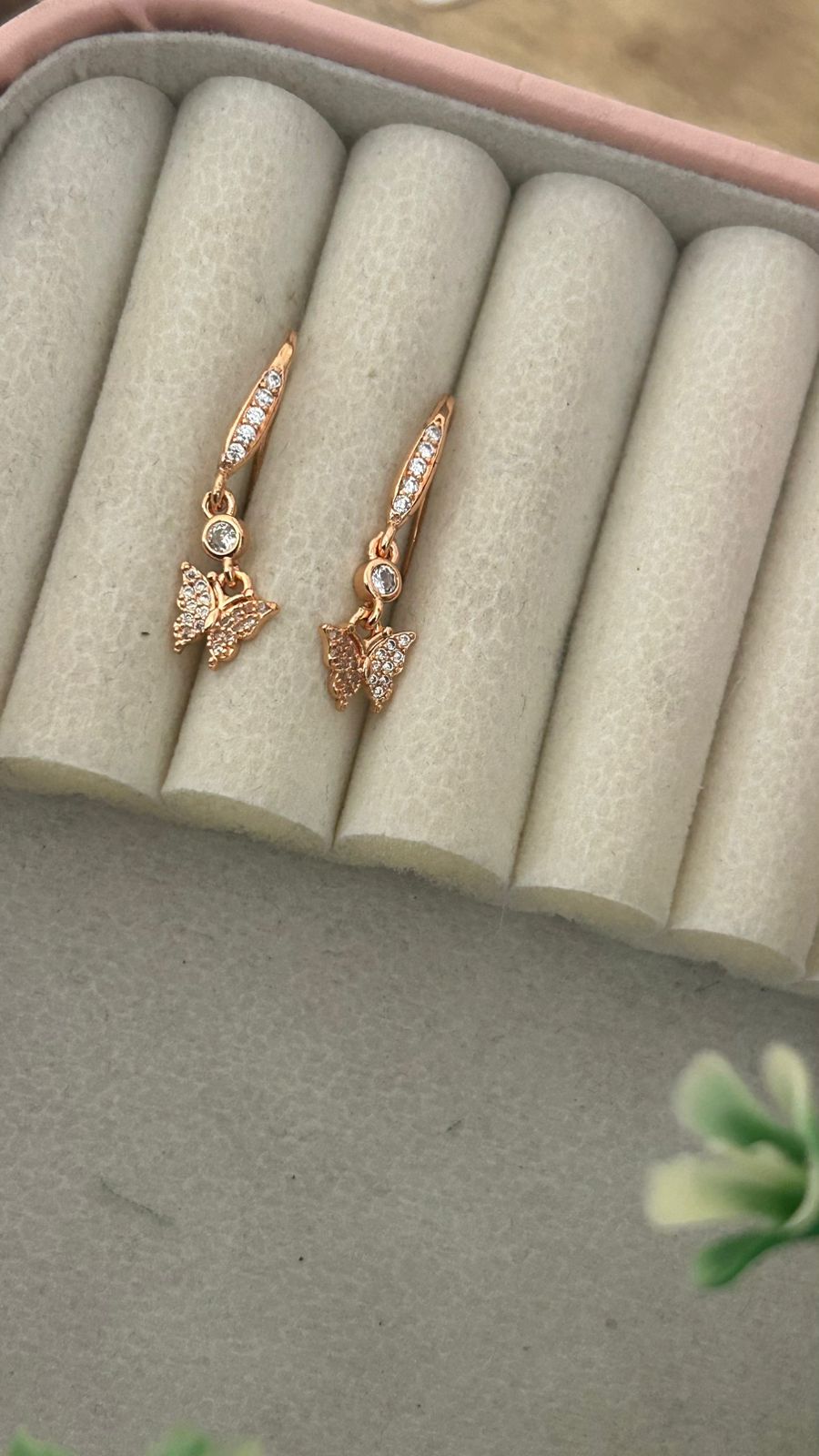 Delicate Butterfly Crystal Dangle Earrings for Women