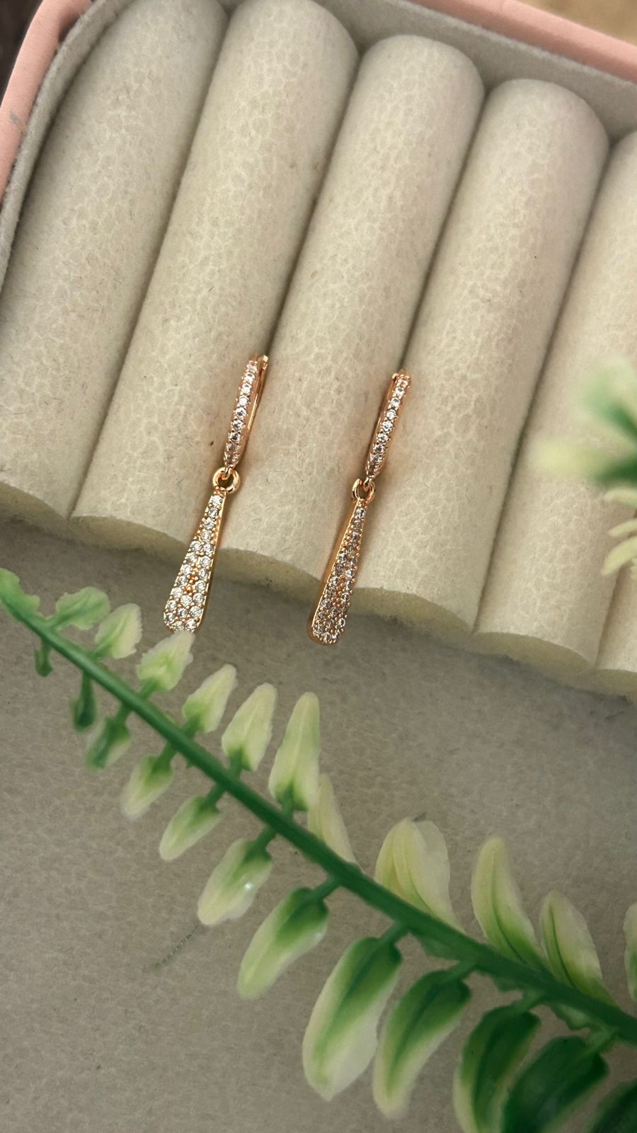 Sleek Vertical Crystal Bar Dangle Earrings for Women