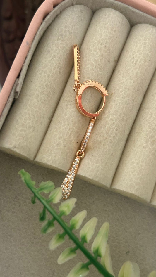 Sleek Vertical Crystal Bar Dangle Earrings for Women