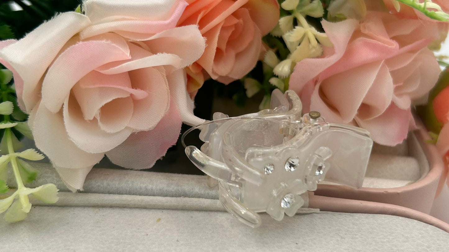 Korean Style Mini Hair Claw Clips – Pastel Crystal Hair Accessories