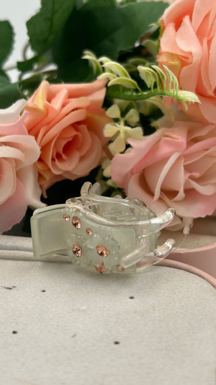 Korean Style Mini Hair Claw Clips – Pastel Crystal Hair Accessories