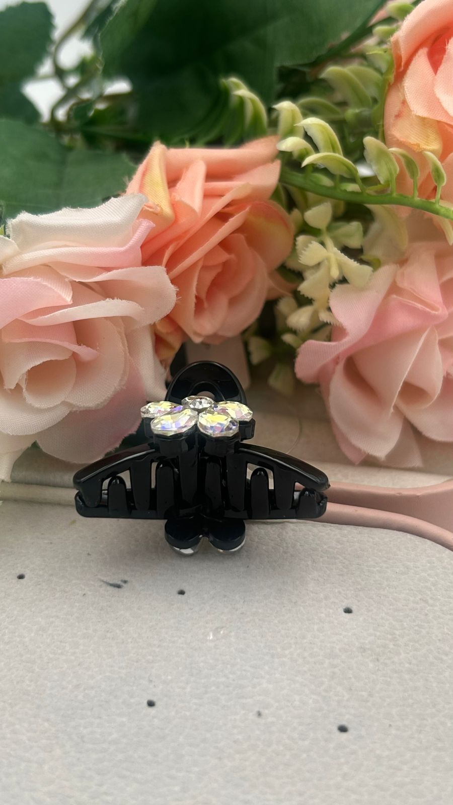 Cute Mini Hair Claw Clips with Rhinestones – Acrylic Hair Accessories