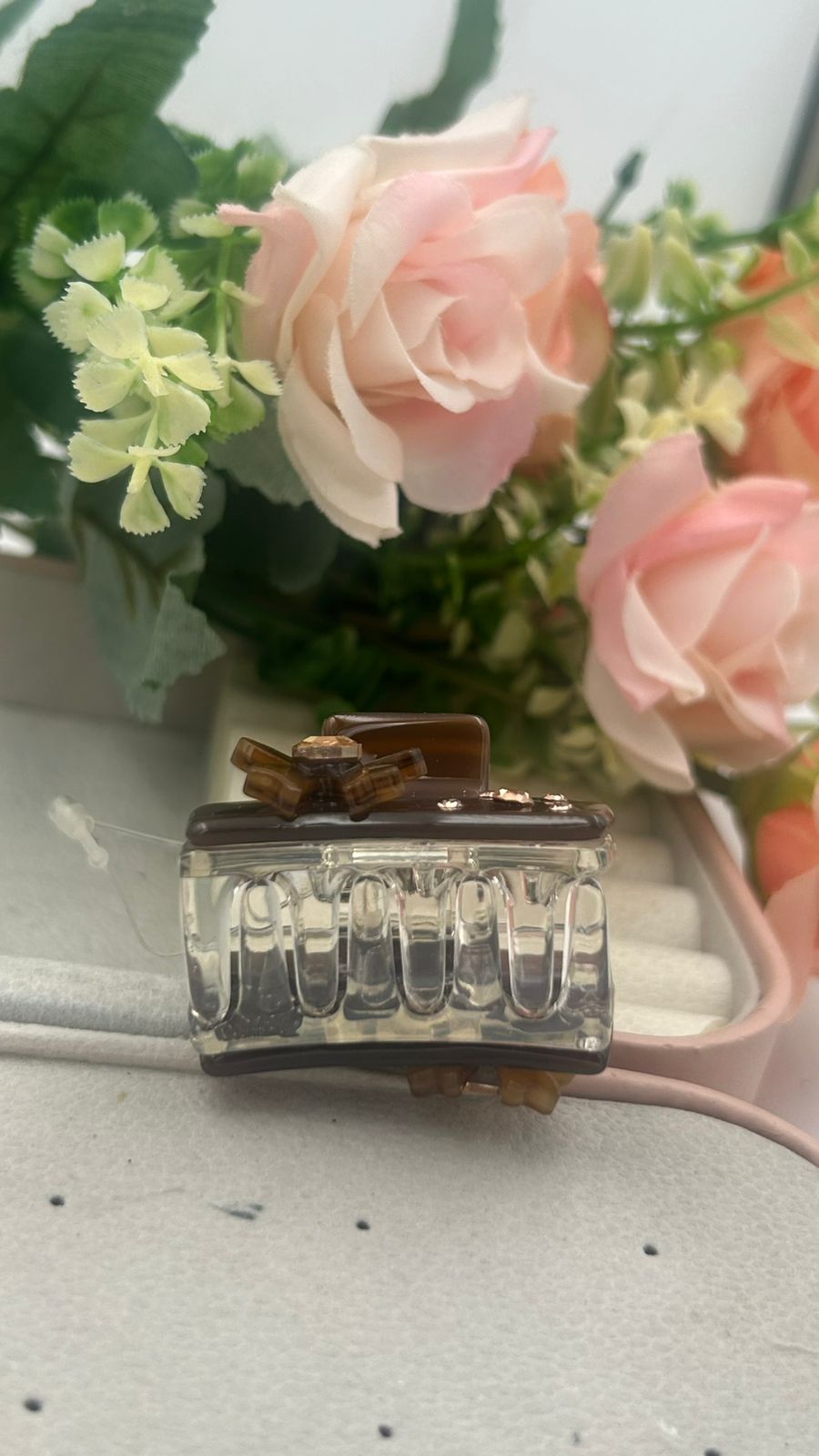 Small Acrylic Hair Claw Clips – Floral Crystal Hair Accessories