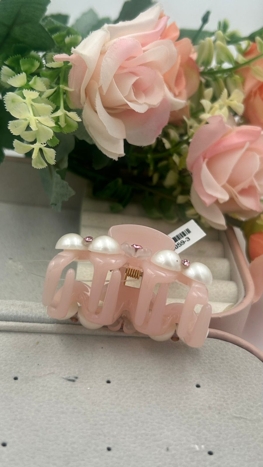 Decorative Pearl Chain Hair Claw Clips – Acrylic Hair Accessories