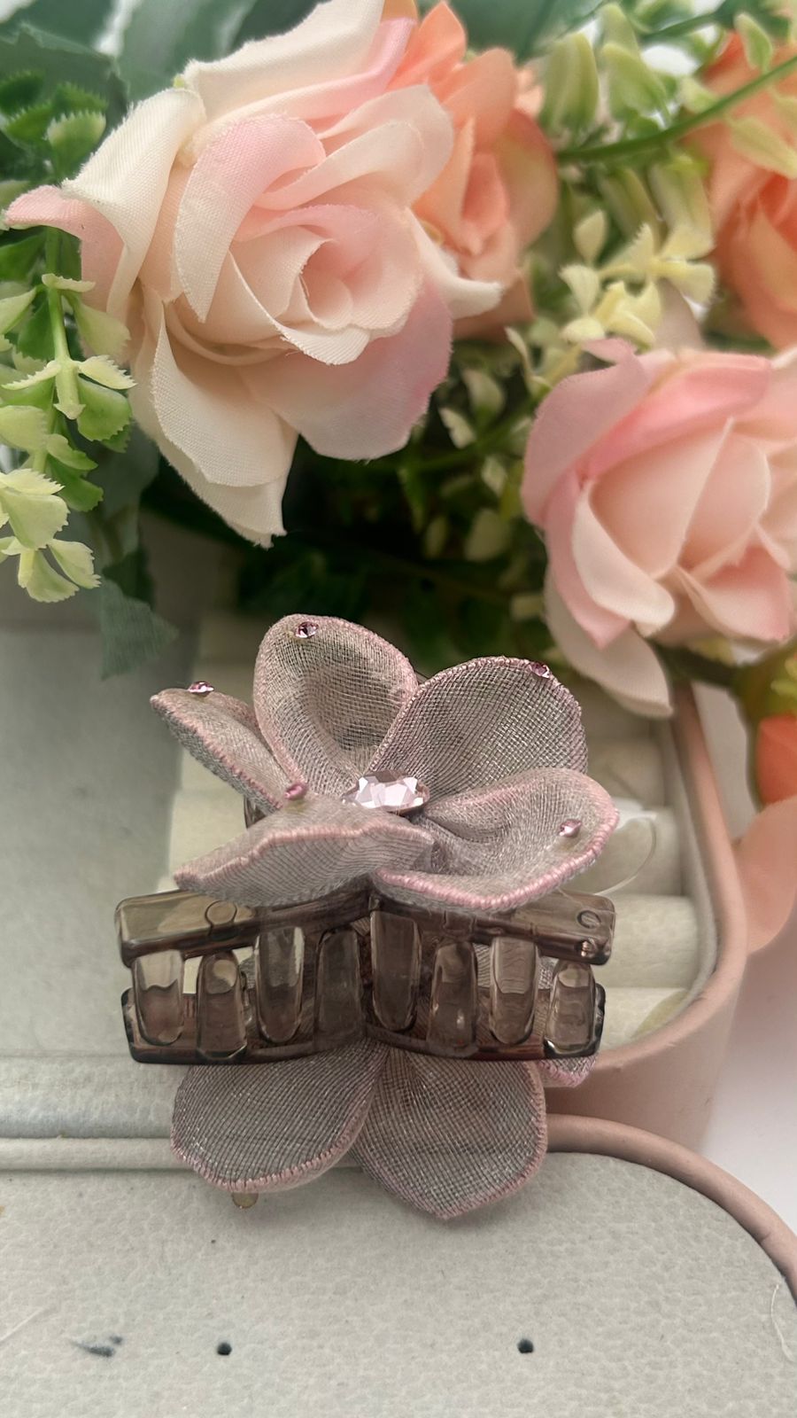 Fabric Flower Hair Claw Clips – Cute Hair Accessories for Girls