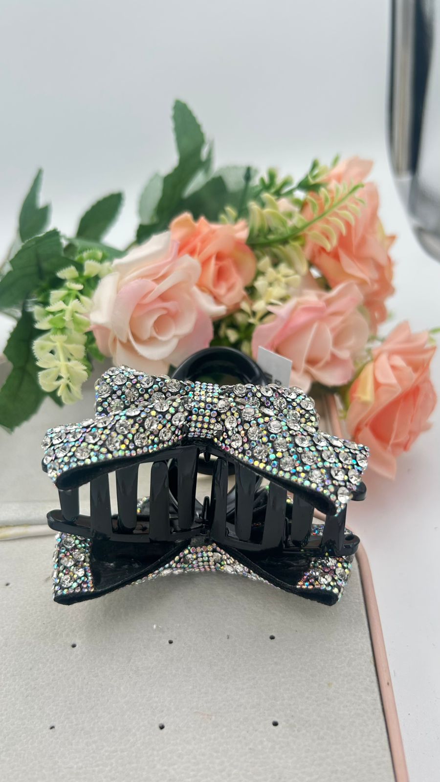 Glitter Bow Hair Claw Clips – Elegant Hair Accessories for Women