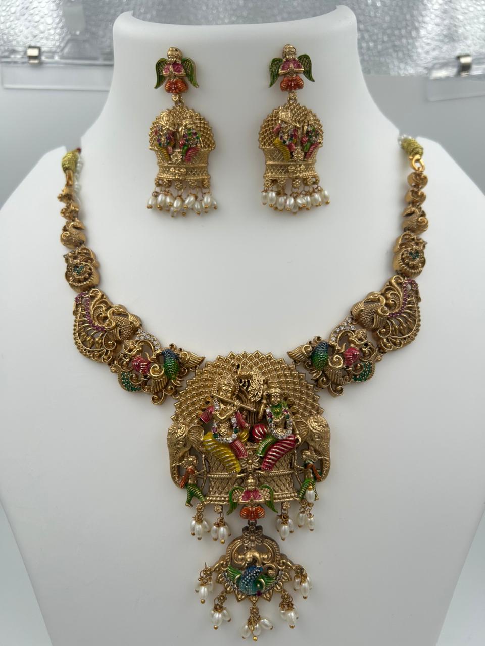 Krishna Meenakari Neckset