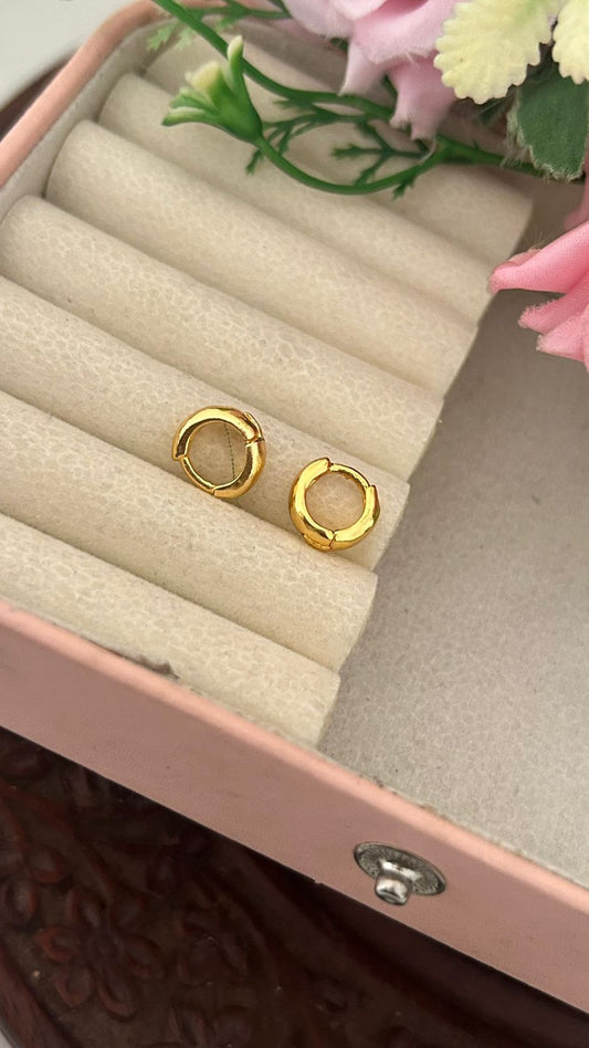 Micro Gold Plated Mini Bali Earrings – Simple Daily Wear Small Hoop Earrings for Women